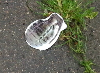 Cut out Picture of a Grenade Placed in the Driveway of Muslim Family