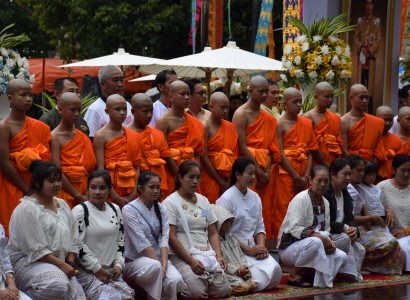 Thai cave boys adopt saffron robes of Buddhist novices to honour dead rescuer